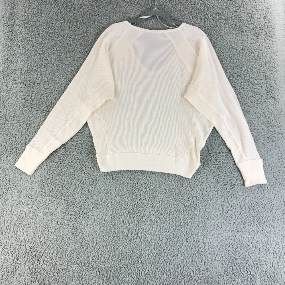 Free People Santa Clara Thermal Top Womens Small Alabaster Ribbed Dolman NWT